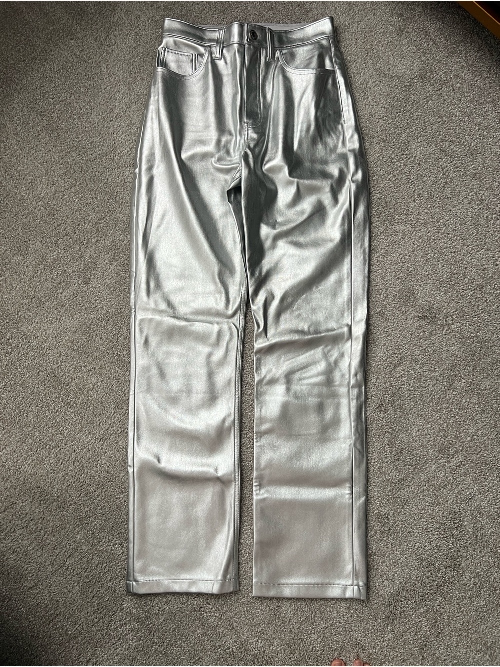 Silver Leather Pants